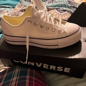 Converse White Platform Sneakers